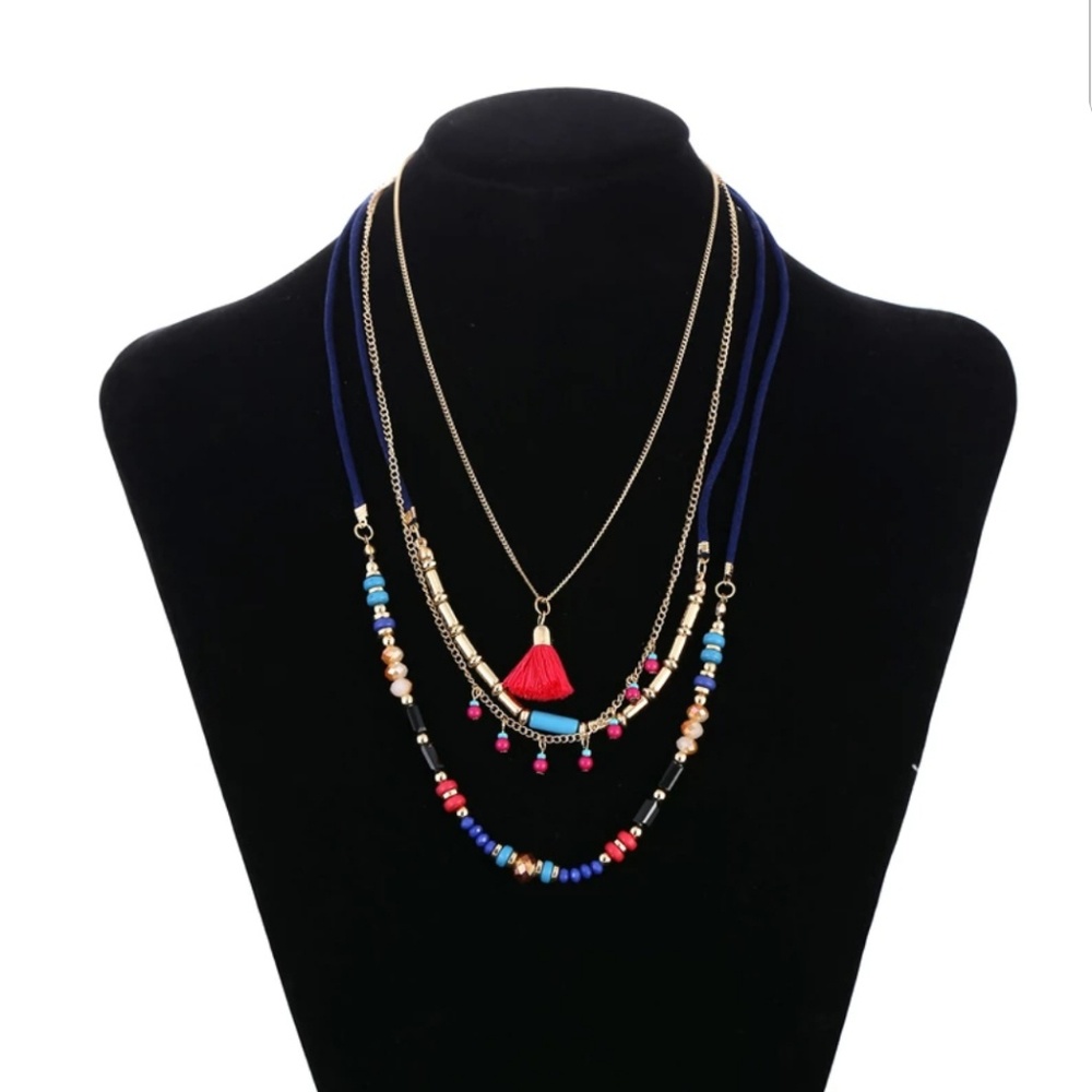 Boho chic layered necklace